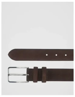 Blaq Suede Leather Belt Brown/ Grey Belt Brown/Grey