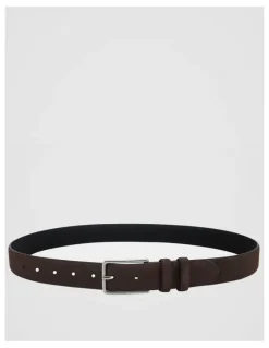 Blaq Suede Leather Belt Brown/ Grey Belt Brown/Grey