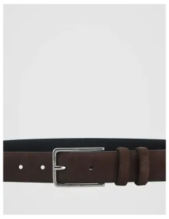 Blaq Suede Leather Belt Brown/ Grey Belt Brown/Grey