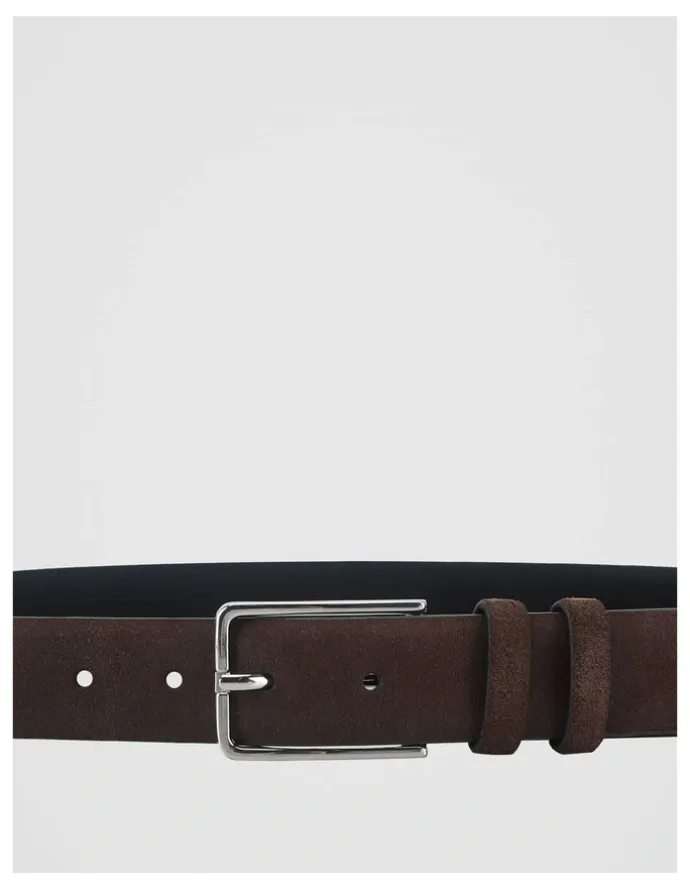 Blaq Suede Leather Belt Brown/ Grey Belt Brown/Grey