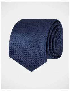 Blaq Textured Poly Tie in Navy