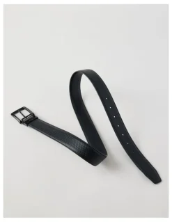 Blaq Textured Reversible Belt Black/ Black