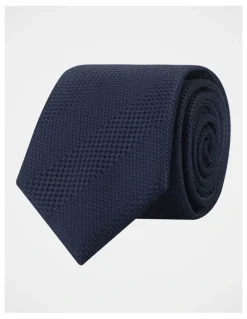 Blaq Textured Stripe Tie in Navy