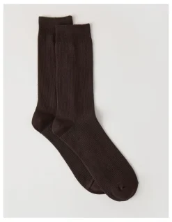 Blaq Australian Cotton Waffle Socks in Dark Chocolate