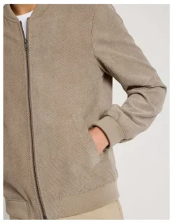Blaq Birdseye Bomber Jacket in Brown