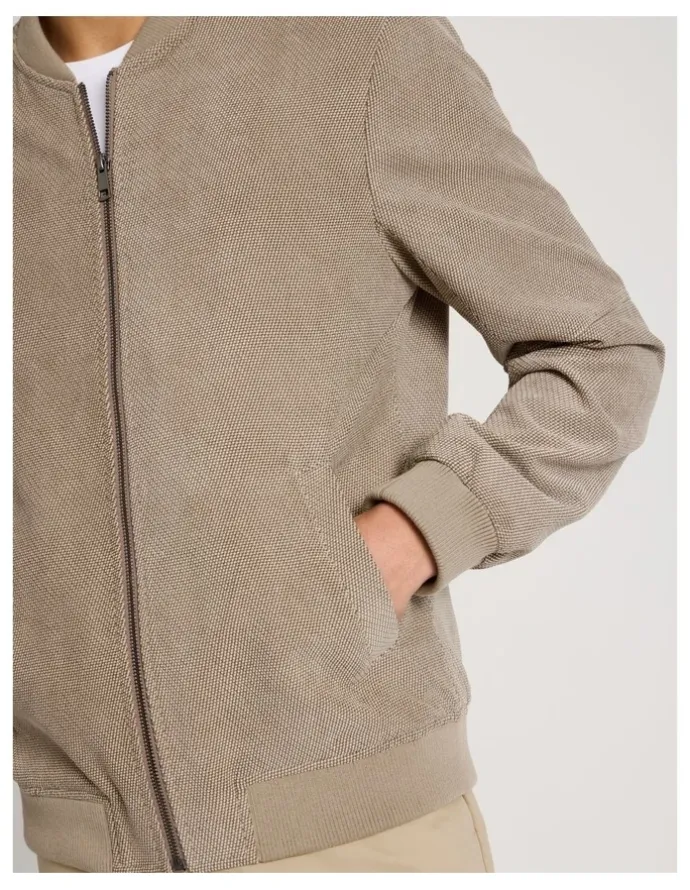 Blaq Birdseye Bomber Jacket in Brown