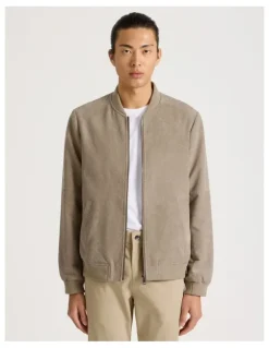 Blaq Birdseye Bomber Jacket in Brown