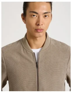Blaq Birdseye Bomber Jacket in Brown