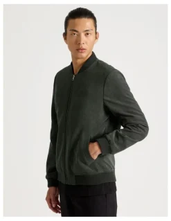 Blaq Birdseye Bomber Jacket in Green