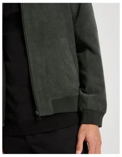 Blaq Birdseye Bomber Jacket in Green