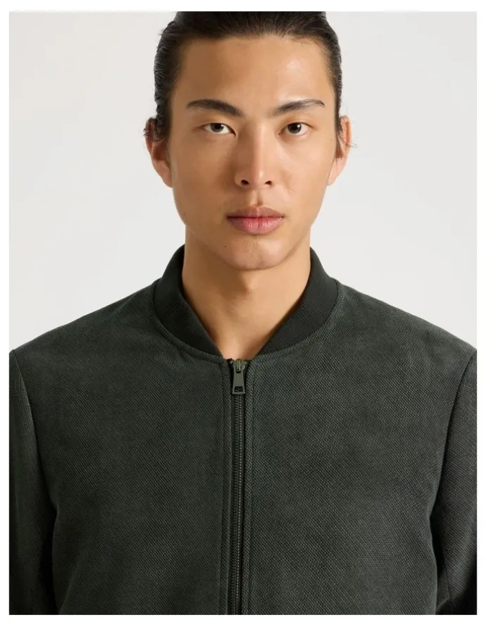 Blaq Birdseye Bomber Jacket in Green
