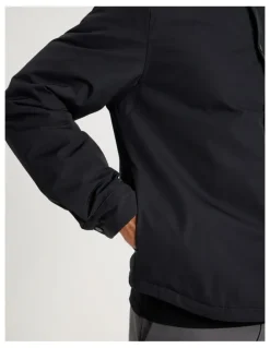 Blaq Contrast Cuff Collared Padded Jacket in Black