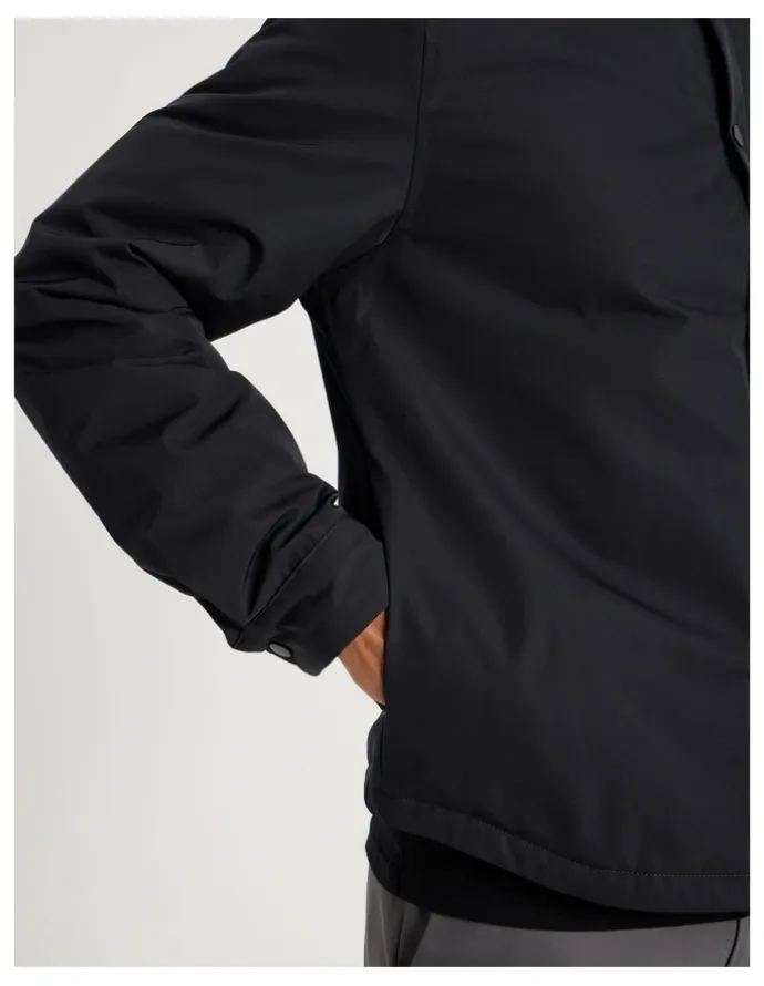 Blaq Contrast Cuff Collared Padded Jacket in Black