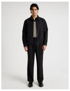 Blaq Cotton Twill Bomber Jacket in Black