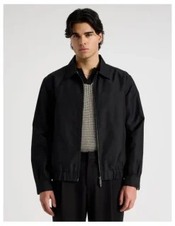Blaq Cotton Twill Bomber Jacket in Black