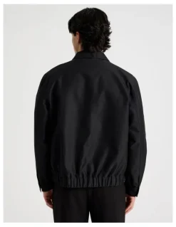 Blaq Cotton Twill Bomber Jacket in Black