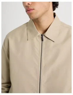 Blaq Cotton Twill Bomber Jacket in Sand