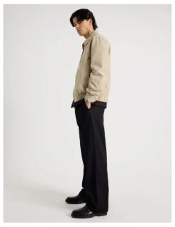 Blaq Cotton Twill Bomber Jacket in Sand