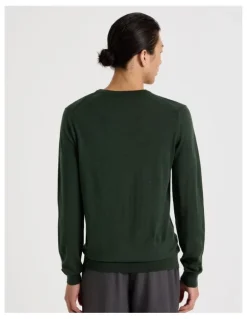 Blaq Crew Neck Australian Merino Wool Knit in Green