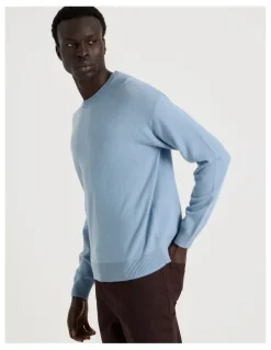 Blaq Crew Neck Knit in Light Blue