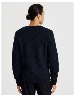 Blaq Crew Neck Knit in Navy