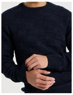 Blaq Crew Neck Knit in Navy