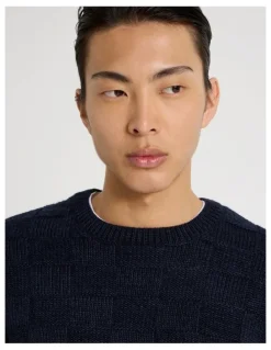 Blaq Crew Neck Knit in Navy