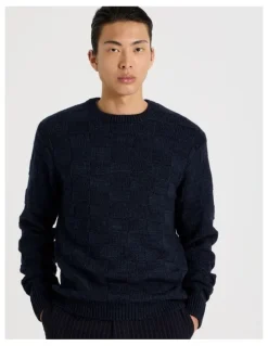 Blaq Crew Neck Knit in Navy