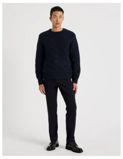 Blaq Crew Neck Knit in Navy