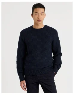 Blaq Crew Neck Knit in Navy