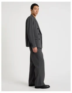 Blaq Double Breasted Blazer in Grey