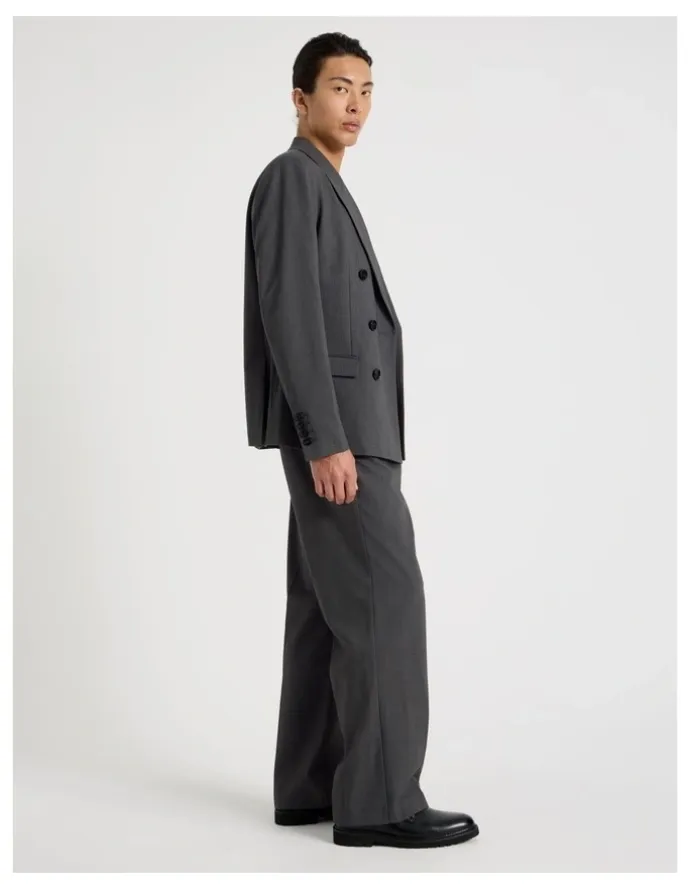 Blaq Double Breasted Blazer in Grey