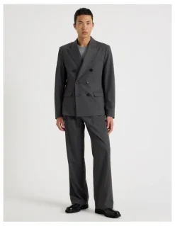 Blaq Double Breasted Blazer in Grey