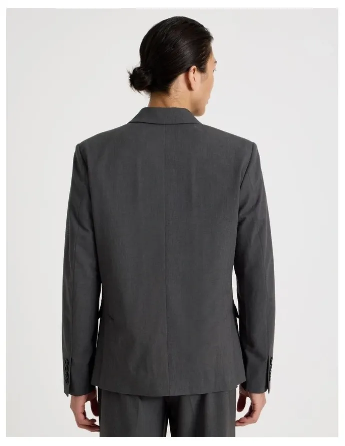 Blaq Double Breasted Blazer in Grey