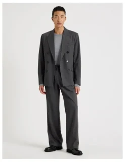Blaq Double Breasted Blazer in Grey