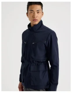 Blaq Double Pocket Parka Jacket in Navy
