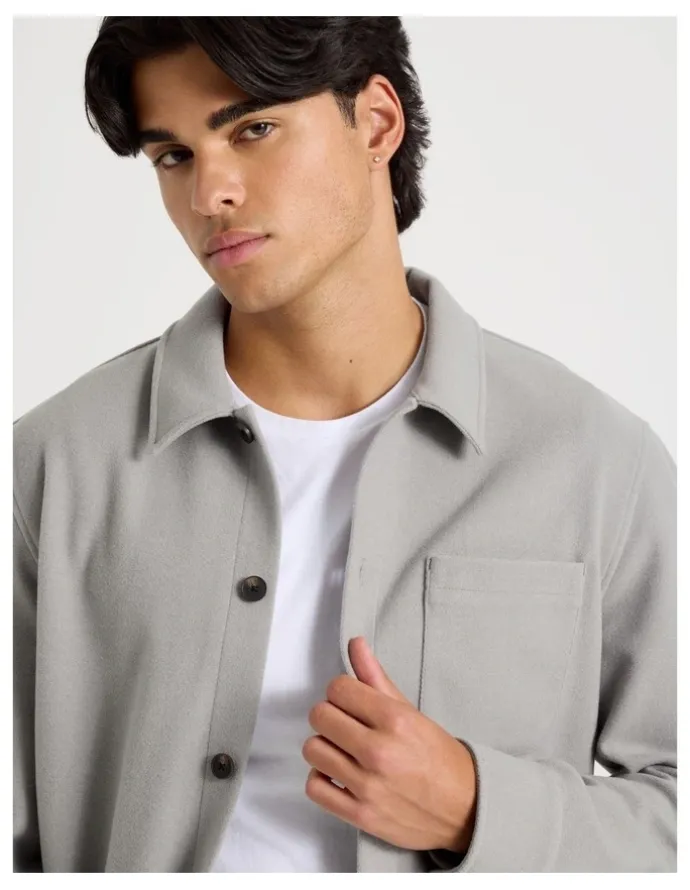 Blaq Flannel Shacket in Grey