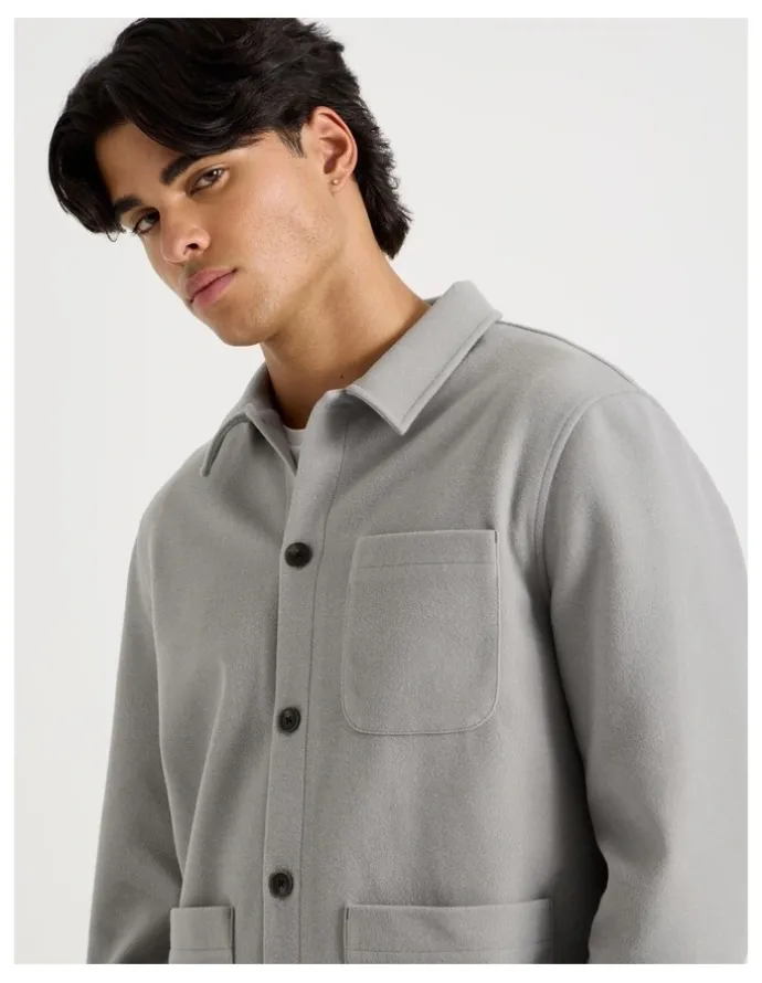 Blaq Flannel Shacket in Grey