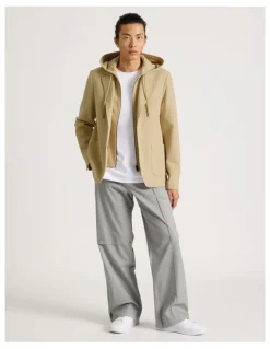 Blaq Hooded Sweat Jacket in Beige