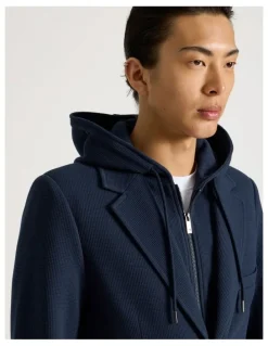 Blaq Hooded Sweat Jacket in Navy