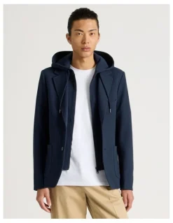 Blaq Hooded Sweat Jacket in Navy