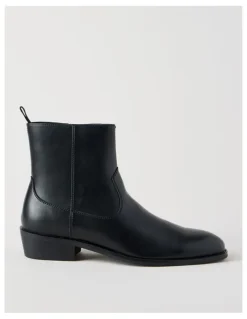 Blaq Jasper Cuban Heel Boot in Black