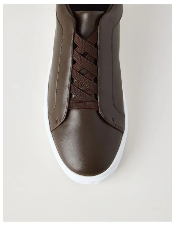 Blaq Knox Elastic Sneaker in Dark Brown