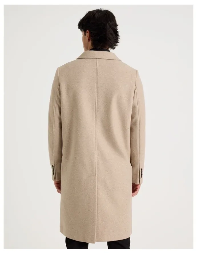 Blaq Longline Car Coat in Oatmeal