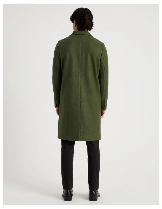 Blaq Longline Car Coat in Olive