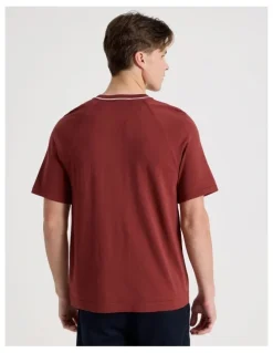 Blaq Mockneck Knit T-Shirt in Red