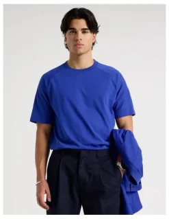 Blaq Oversized Contrast Panelled T-Shirt in Blue