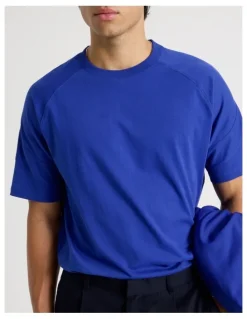 Blaq Oversized Contrast Panelled T-Shirt in Blue