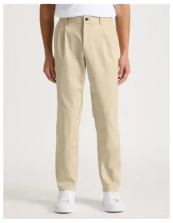 Blaq Pleated Relaxed Trouser in Beige