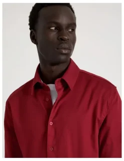 Blaq Relaxed Fit Long Sleeve Shirt in Red